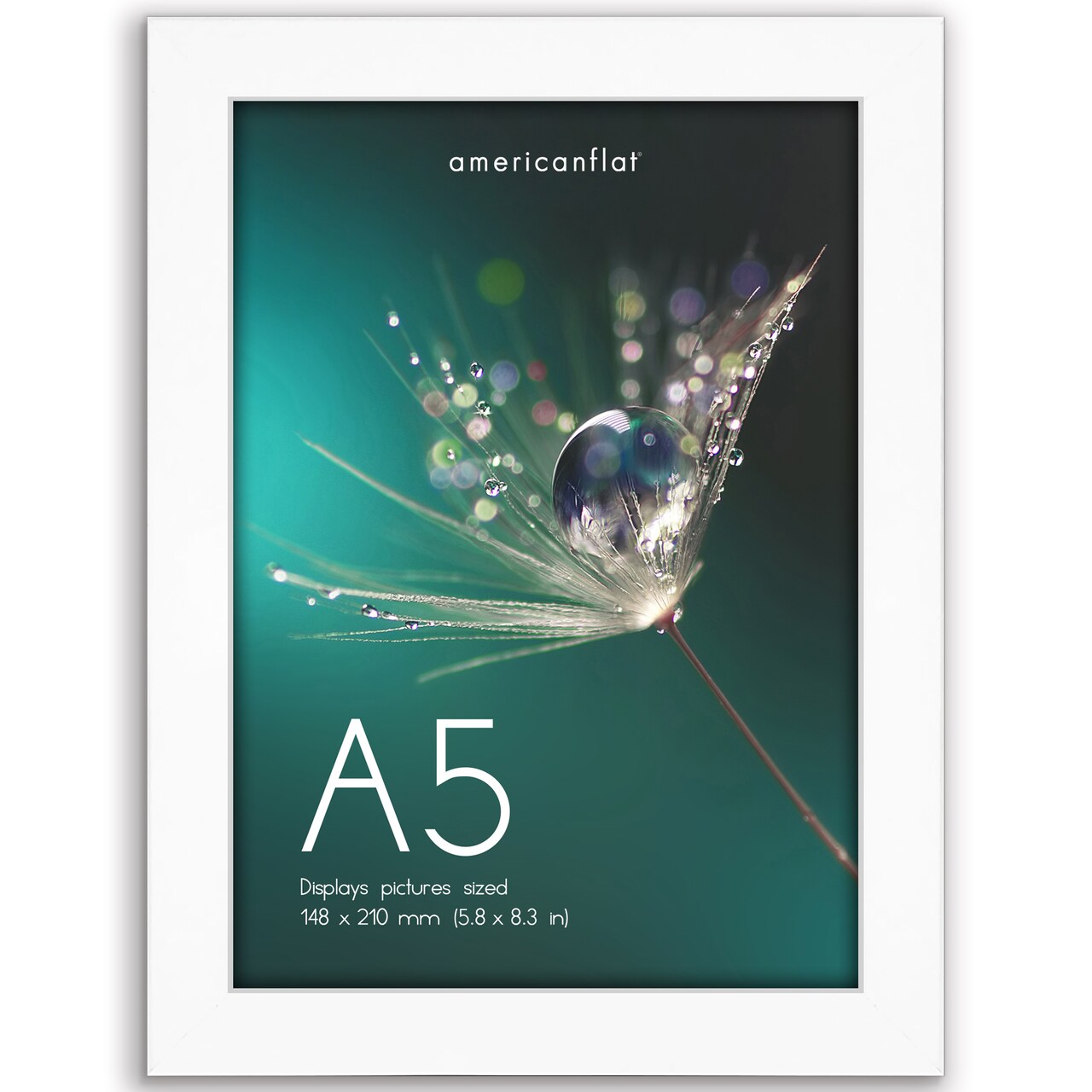 Americanflat A2 A3 A4 A5 Poster Frame - Picture Frame to Display Posters - Ideal for Documents and Artwork - Plexiglass Cover - Adjustable Hanging Hardware - Includes Easel